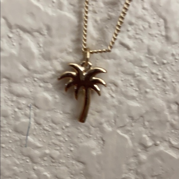 nice cute Gold little palm tree necklace - Picture 1 of 2